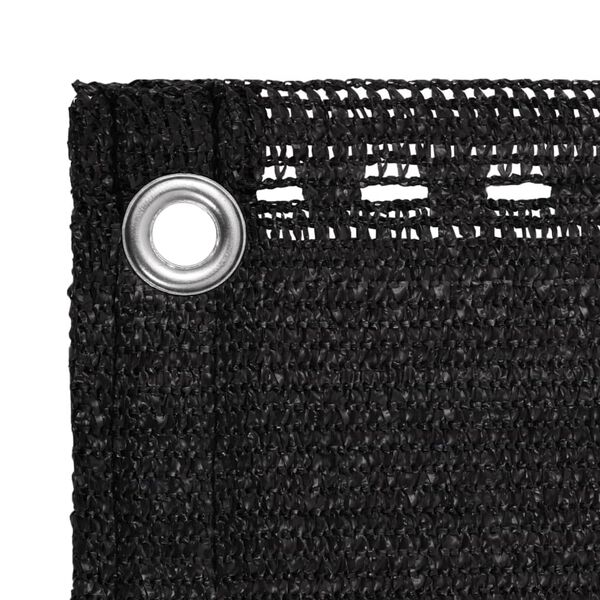 vidaXL Parvekkeen suoja musta 90x500 cm HDPE