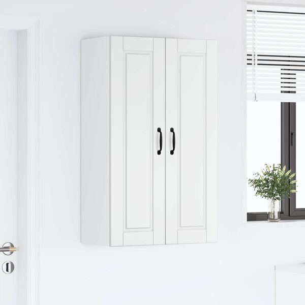 vidaXL Keitti&ouml;kaappi ovella Korkean kiillon valkoinen 60 x 31 x 100 cm