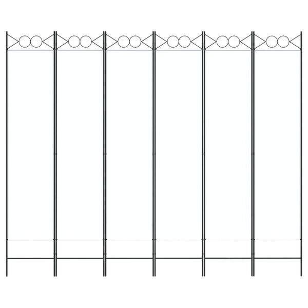 vidaXL 6-paneelinen Tilanjakaja valkoinen 240x200 cm kangas