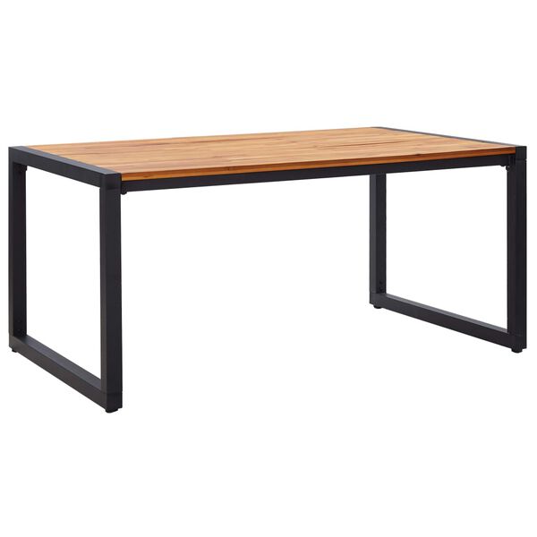 vidaXL 5-osainen puutarhan ruokailuryhm&auml; musta