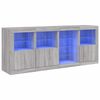 vidaXL Senkki LED-valoilla harmaa Sonoma 164x37x67 cm