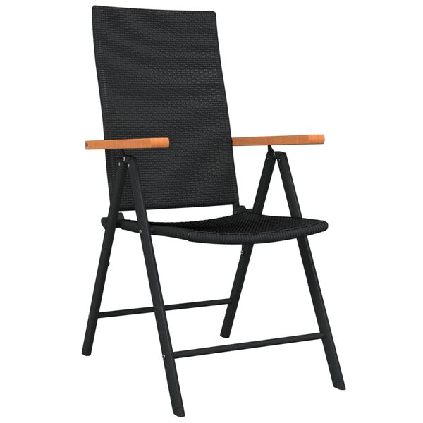 vidaXL 7-osainen Puutarharuokailuryhmä musta