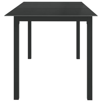 vidaXL Puutarhapöytä musta 150x90x74 cm alumiini ja lasi