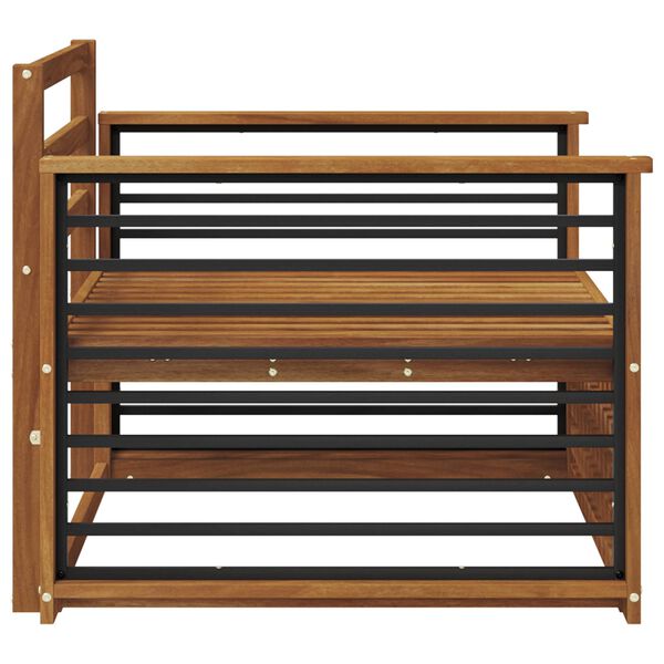 vidaXL 2 Kappale Sohva k&auml;sinojilla Tihe&auml; akasiapuu Luonnollinen