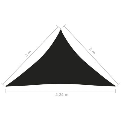 vidaXL Aurinkopurje Oxford-kangas kolmio 3x3x4,24 m musta