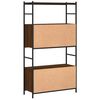vidaXL Kirjahylly ruskea tammi 80x30x145,5 cm tekninen puu ja rauta
