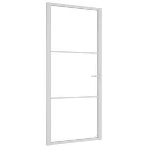 vidaXL Sis&auml;ovi 93x201,5 cm valkoinen ESG-lasi ja alumiini