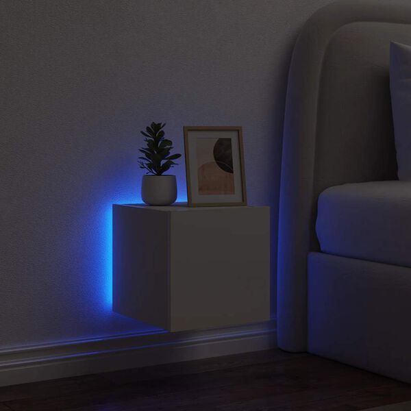 vidaXL TV-sein&auml;kaappi LED-valoilla valkoinen 30,5x35x30 cm