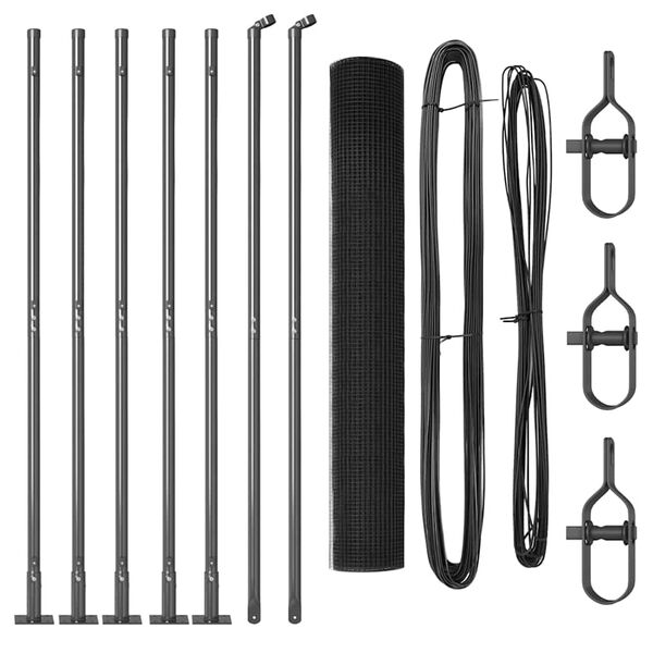 vidaXL Aitalatu Harmaa 10 x 1,2 m (16 x 16 mm verkko) Teräs ja PVC