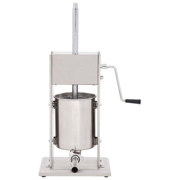 vidaXL Manuaalinen makkarant&auml;ytt&ouml;kone hopea 10 l ruostumaton ter&auml;s