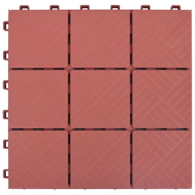 vidaXL Terassilaatat 10 kpl punainen 30,5x30,5 cm muovi