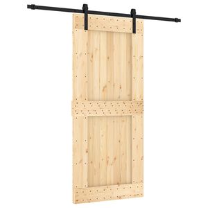 vidaXL Liukuovi 90 x 210 cm Massiivinen m&auml;nty (k&auml;sittelem&auml;t&ouml;n)