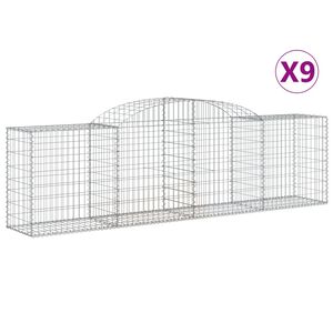 vidaXL Kaarevat kivikorit 9 kpl 300x50x80/100 cm galvanoitu rauta