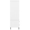 vidaXL Vaatekaappi metallijaloilla valk. 90x55x172,5 cm täyspuu OSLO