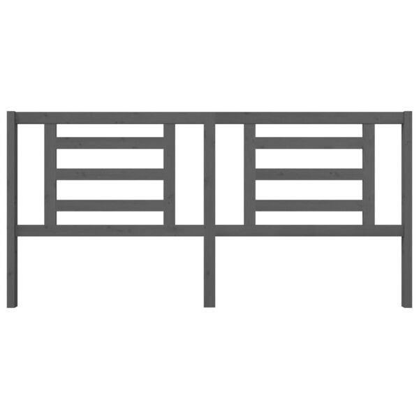 vidaXL Sängynpääty harmaa 206x4x100 cm täysi mänty