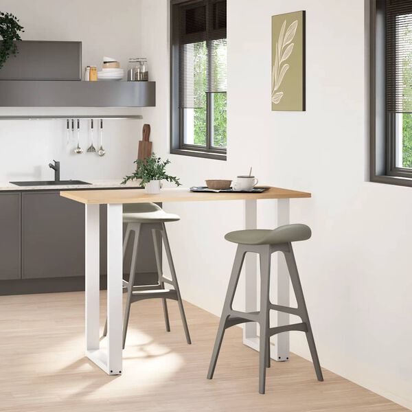 vidaXL Baarip&ouml;yd&auml;n jalat U-muotoiset 2 kpl valkoinen 60x(100-101) cm ter&auml;s