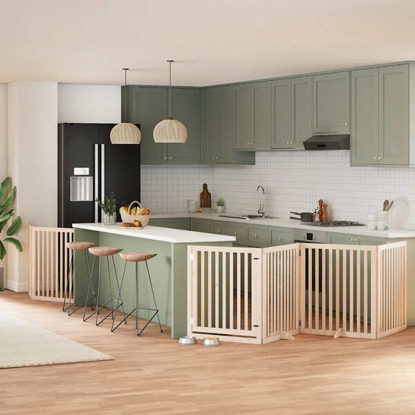 vidaXL Koiraportti kokoontaittuva 6 paneelia 480 cm poppelipuu