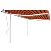vidaXL K&auml;sin kelattava markiisi LED-valot 4,5x3,5 m oranssi/ruskea