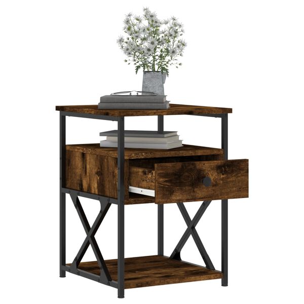 vidaXL Y&ouml;p&ouml;yd&auml;t 2 kpl savutammi 40x42x55 cm tekninen puu