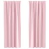 vidaXL Pimentävä verho renkailla 2 pcs Vaaleanpunainen 260 x 140 cm