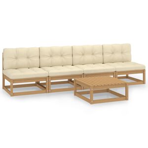 vidaXL 5-osainen Puutarhasohvasarja tyynyill&auml; t&auml;ysi m&auml;nty