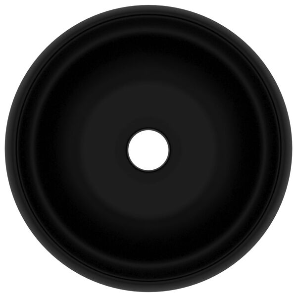 vidaXL Ylellinen pesuallas pyöreä matta musta 40x15 cm keraami