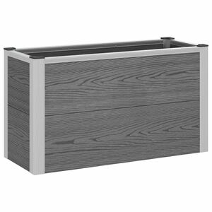 vidaXL Puutarhan Korotettu Kukkalaatikko Harmaa 75 x 30 x 42 cm