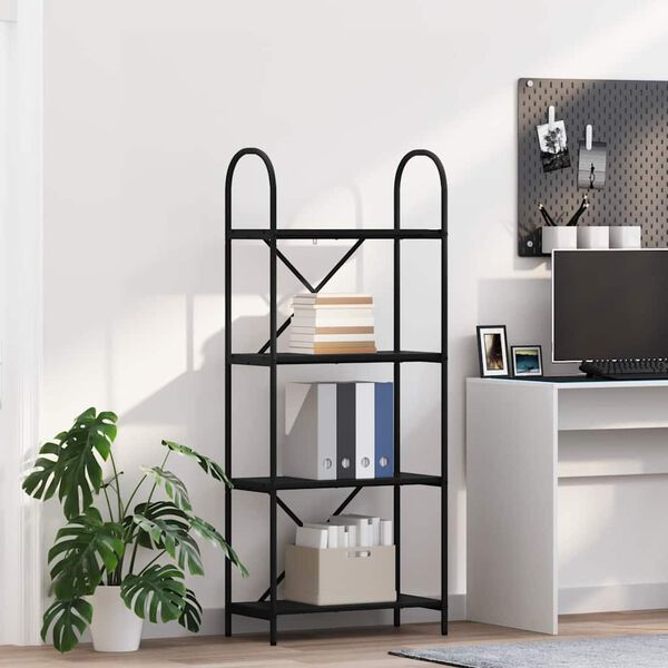 vidaXL Kirjahylly Musta tammi. 60 x 30 x 146 cm Tekninen puu