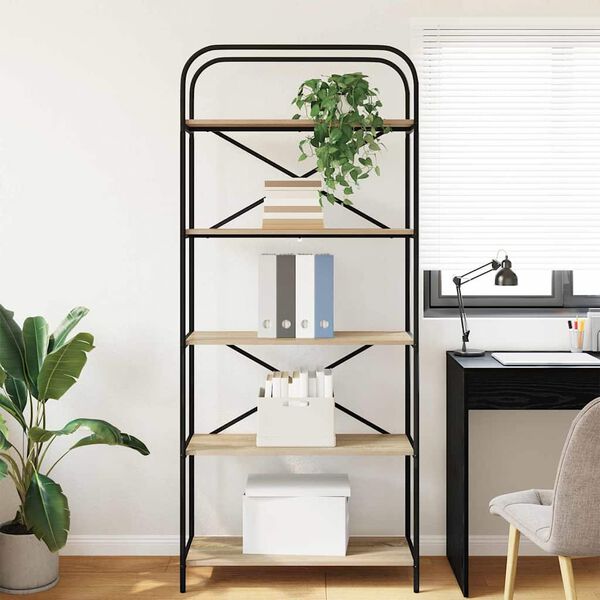 vidaXL Kirjahylly Sonoman tammi 80 x 30 x 183 cm Tekninen puu