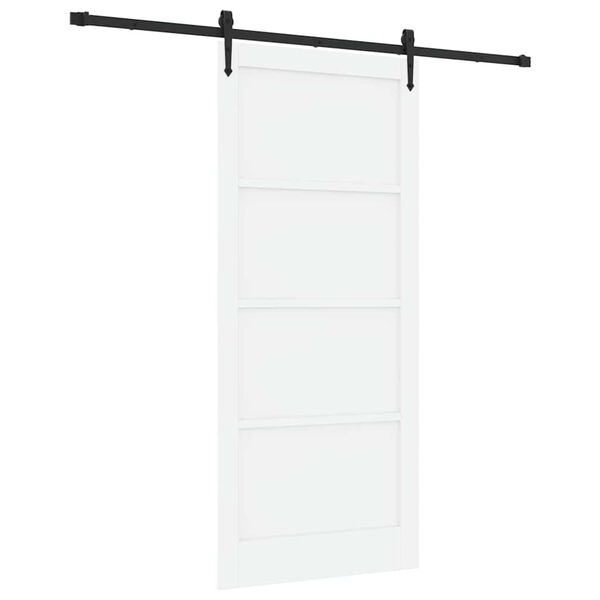 vidaXL Liukuovi ORKDAL Valkoinen 93 x 211 cm Massiivinen m&auml;nty