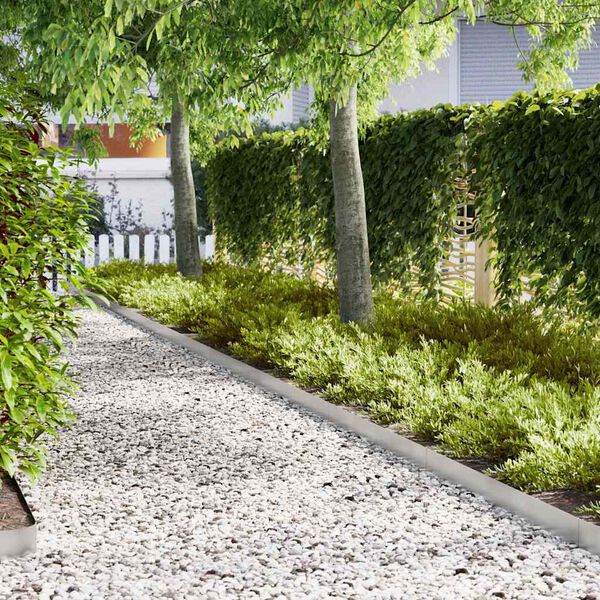 vidaXL Nurmireunus 50 pcs Hopea 100 x 0.05 x 20 cm Ruostumaton ter&auml;s