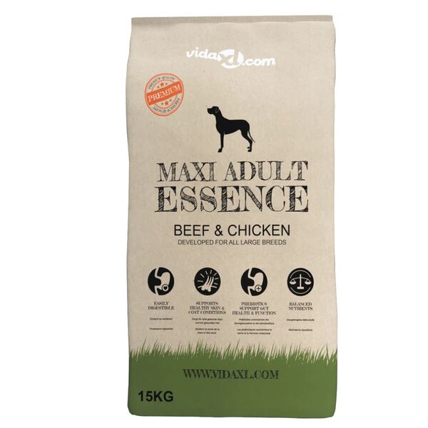 vidaXL Premium koiranruoka "Maxi Adult Essence Beef & Chicken" 15 kg