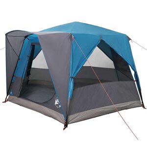 vidaXL M&ouml;kki teltta 5-hengen Sininen ja harmaa 333 x 317 x 194 cm