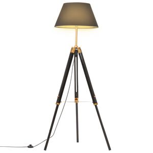 vidaXL Kolmijalkavalaisin musta ja kulta t&auml;ysi tiikki 141 cm