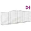 vidaXL Kaarevat kivikorit 4 kpl 400x50x140/160 cm galvanoitu rauta