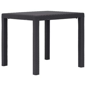 vidaXL Puutarhap&ouml;yt&auml; rottinkityylinen muovi 79x79x72 cm ruskea