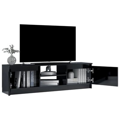 vidaXL TV-taso korkeakiilto musta 120x30x35,5 cm lastulevy