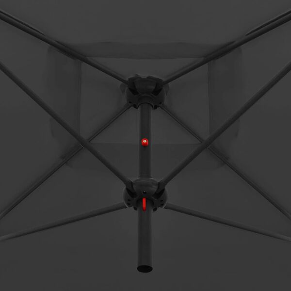 vidaXL Tupla-aurinkovarjo terästanko 250x250 cm antrasiitti