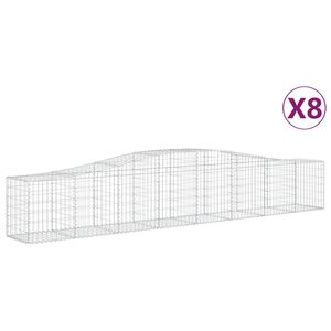 vidaXL Kaarevat kivikorit 8 kpl 400x50x60/80 cm galvanoitu rauta