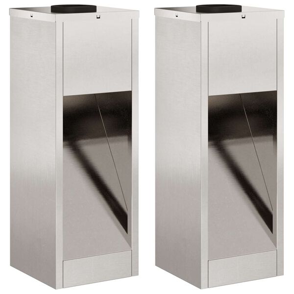 vidaXL Aurinkoinen LED-polkuvalo 2 pcs Hopea Ruostumaton ter&auml;s