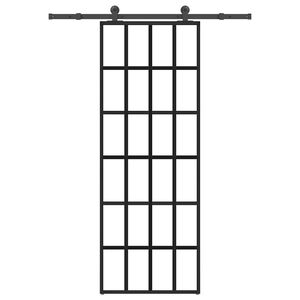 vidaXL Liukuovi asennustarvikkeilla 76x205 cm ESG lasi ja alumiini