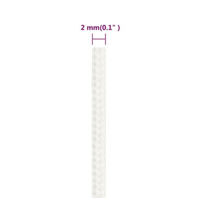 vidaXL Veneköysi täysvalkoinen 2 mm 25 m polypropeeni