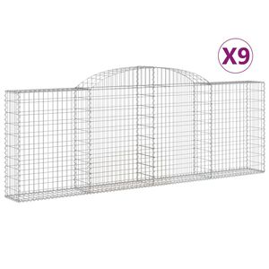 vidaXL Kaarevat kivikorit 9 kpl 300x30x100/120 cm galvanoitu rauta