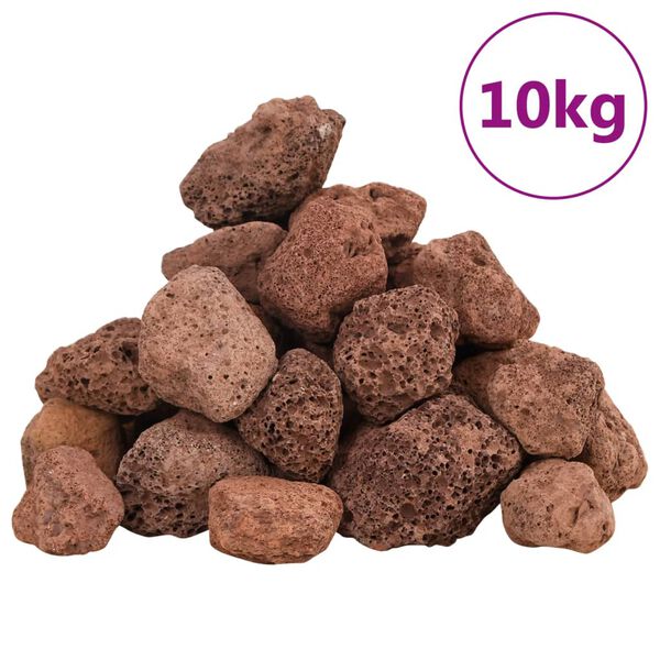 vidaXL Vulkaaniset kivet 10 kg punainen 3-5 cm