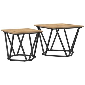 vidaXL Sivup&ouml;yt&auml;setti 2 pcs Artisan tammi 50 x 50 x 40 cm
