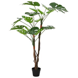 vidaXL Tekokasvi Monstera Vihre&auml; 70 x 16 x 130 cm Kangas ja puu