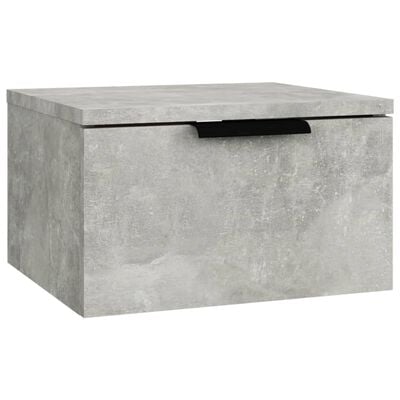 vidaXL Seinäkiinnitettävä yöpöytä betoninharmaa 34x30x20 cm