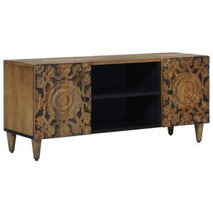 vidaXL TV-kaappi Ruskea 105 x 33,5 x 46 cm Kiinte&auml; mango puu