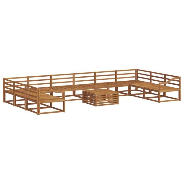 vidaXL Ulkosohvakokoelma 11 pcs Luonnollinen Tihe&auml; akasiapuu