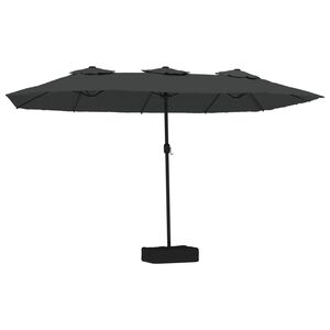 vidaXL Aurinkovarjo kaksip&auml;inen LED-valot antrasiitti 449x265 cm